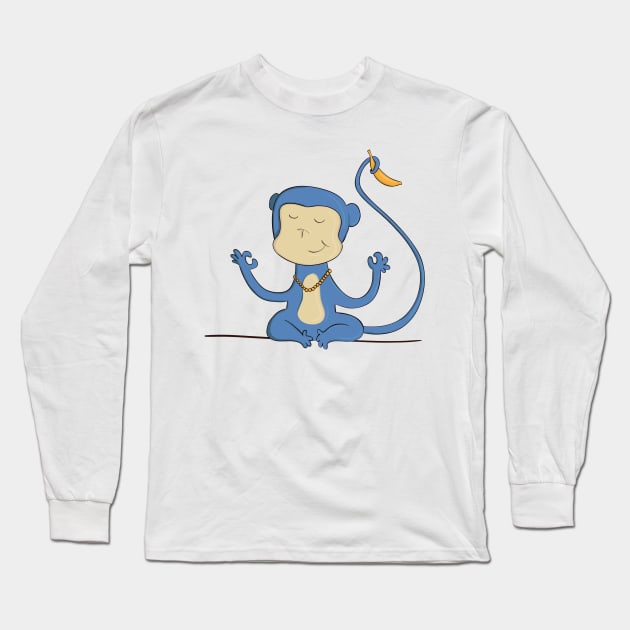 Zen Funky Monkey Long Sleeve T-Shirt by kolerik